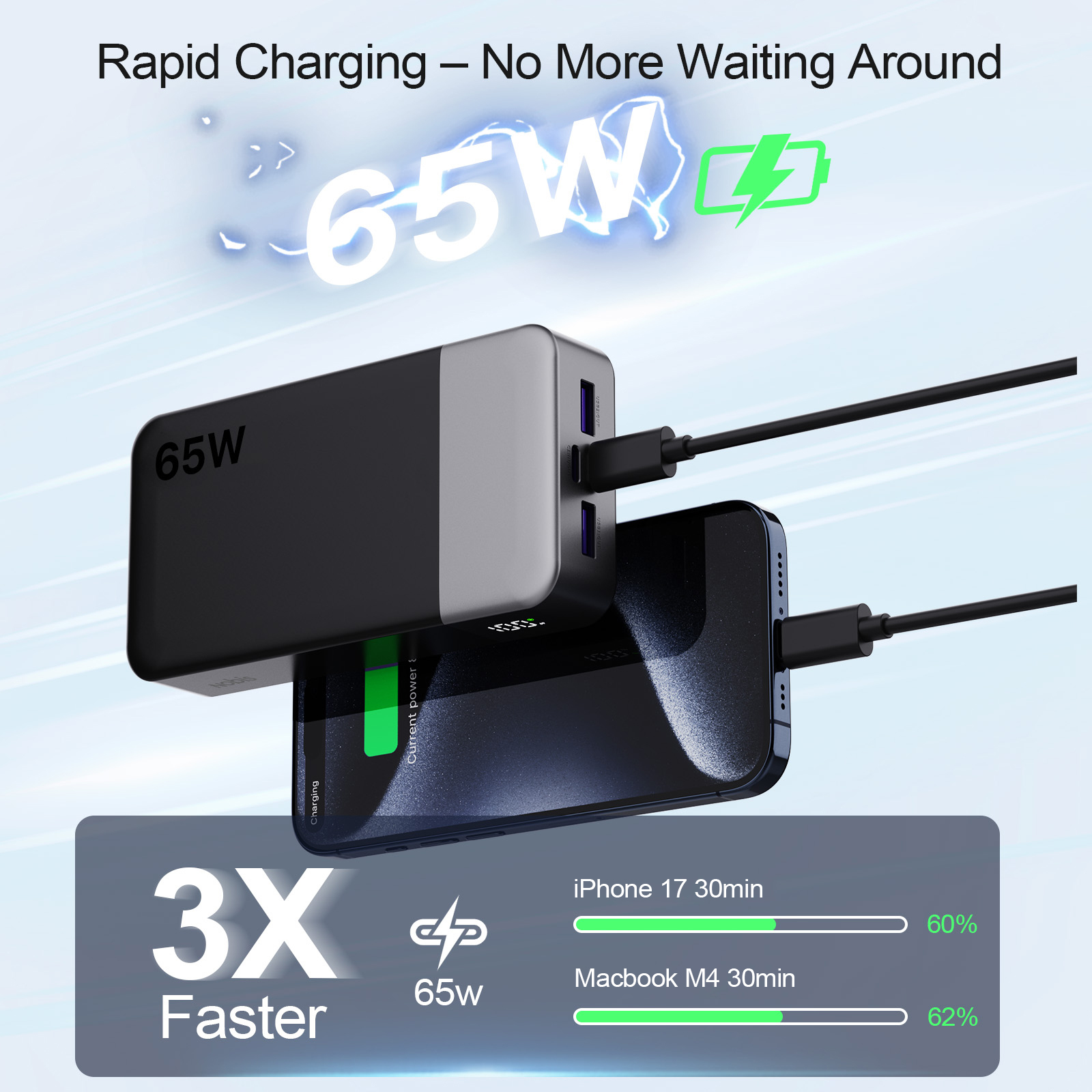 Slim 20000mAh 65W Fast Charging Power Bank 2