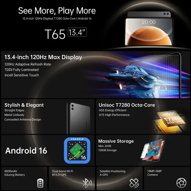 13.4-Inch 2K 120Hz Android Tablet 2
