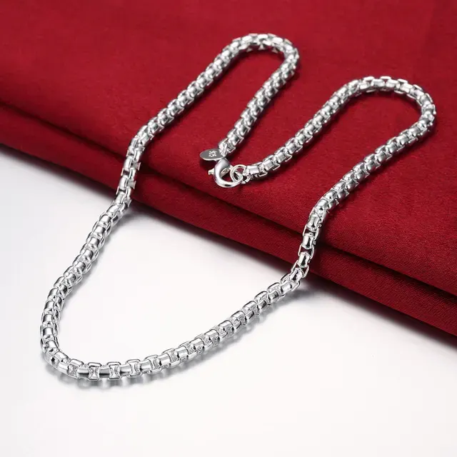 Round 925 Sterling Silver Box Chain, 20 or 24 Inch 4
