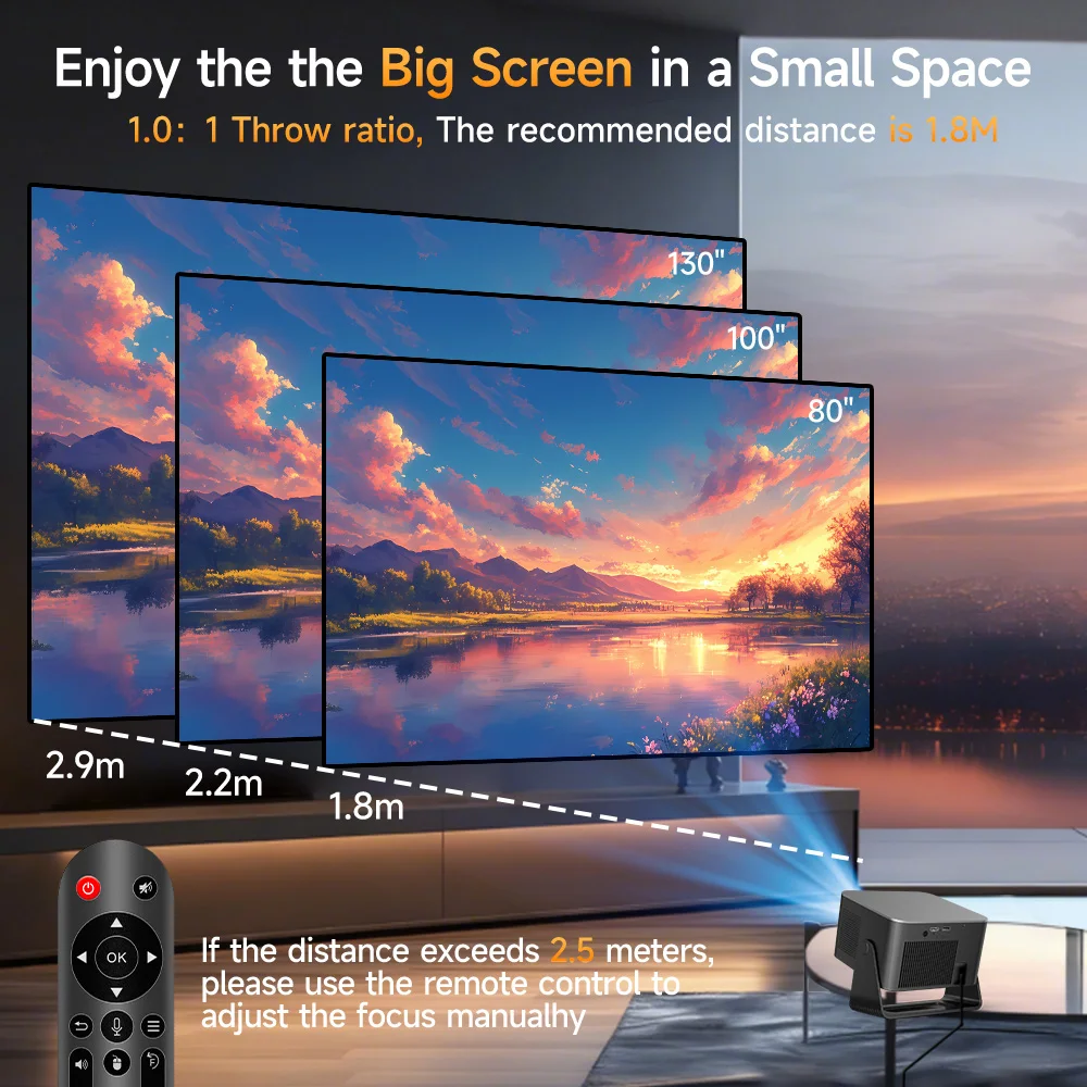 1080P Outdoor Projector with Autofocus 4