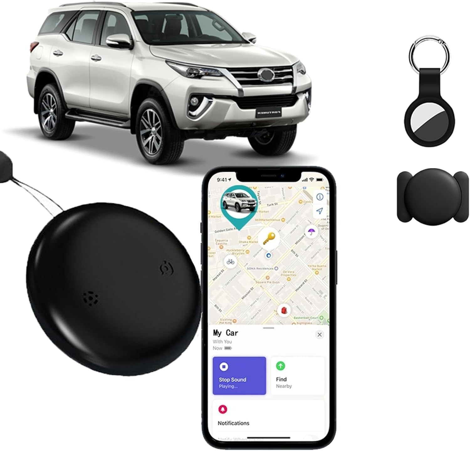 Anti-Theft Tag Set with Keyring