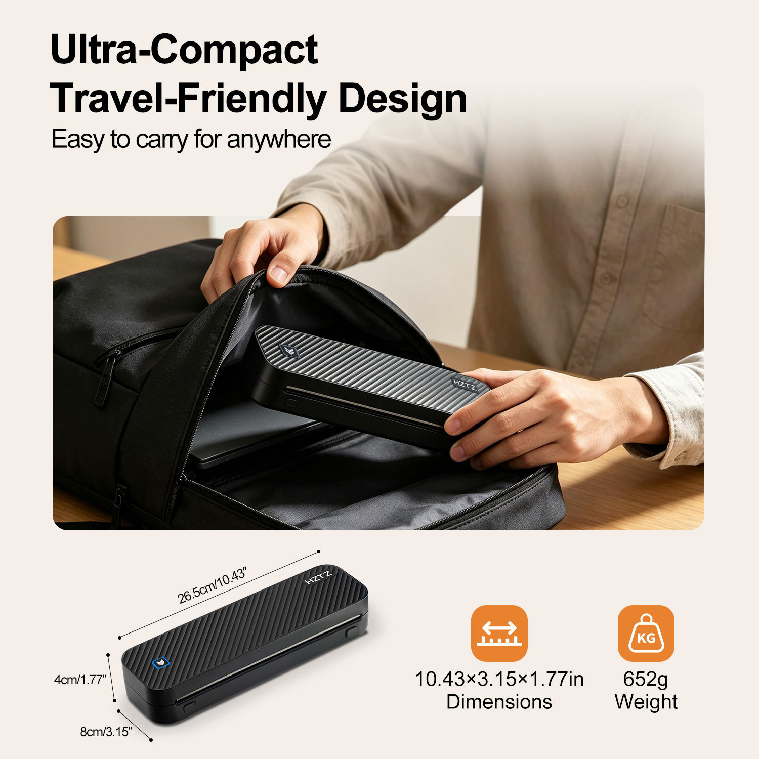 HZTZ Stock A4 Thermal Printer 203dpi Efficient Easy 4