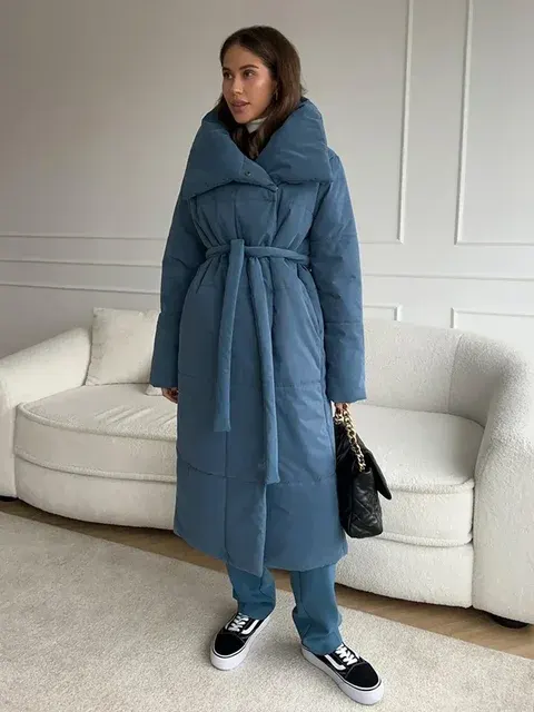 Women's Quilted Jacket With Belt 3