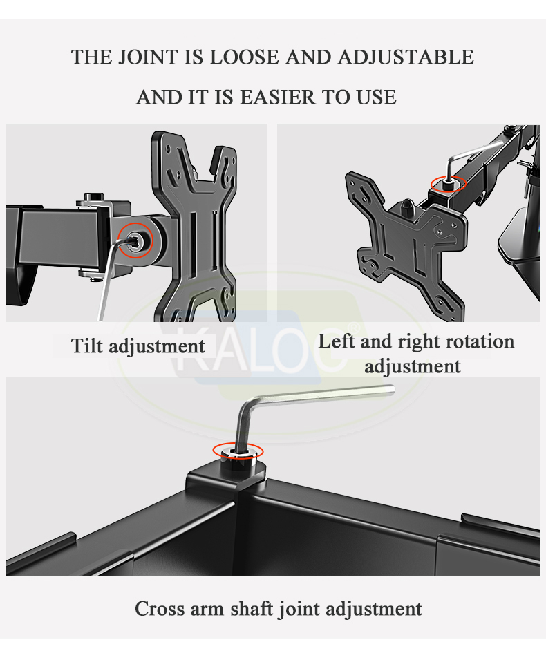 360° Rotating Dual Monitor Arm 17–32 Inch 4