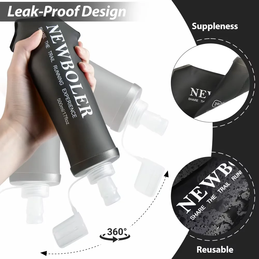250 500 750ML Soft Flask Faltbare Zusammenklappbare Wasserflasche 3