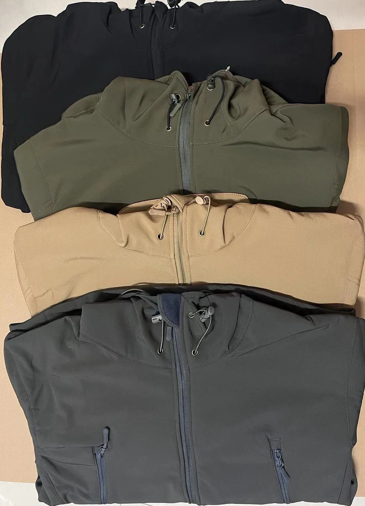 Männer Winter Herbst Warme Softshell Fleece Kapuze Cargo 4