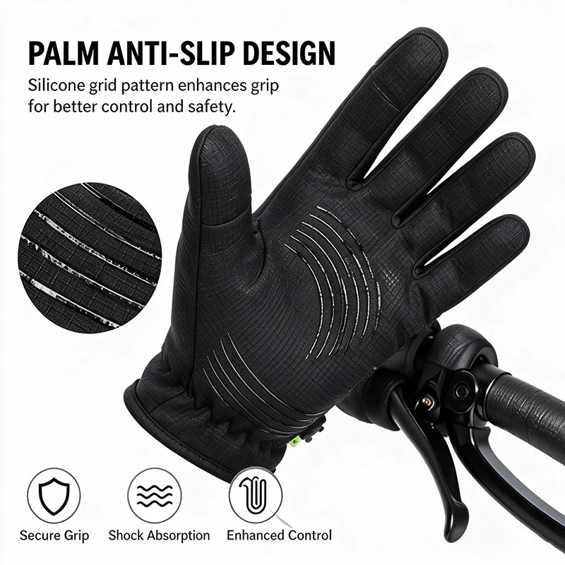 Fleece-Lined Winter Cycling Gloves 3