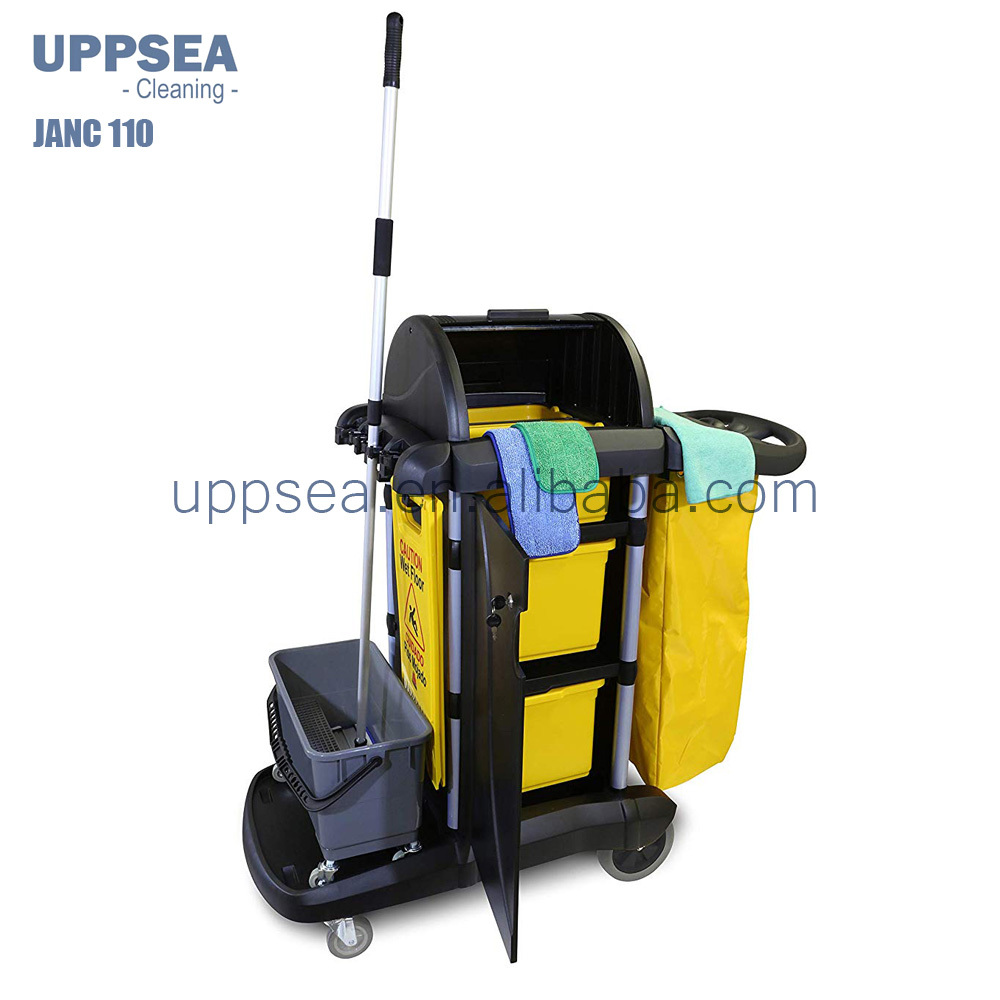 3-Shelf Janitorial Cart with Silent Wheels 3