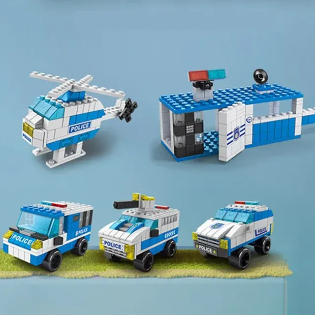 6-in-1 Police Sports Car Building Set for Kids 3