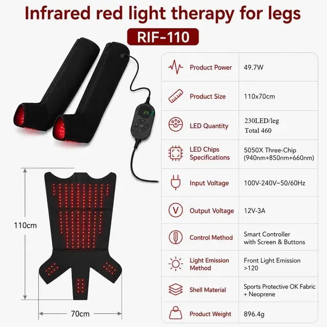 VU 8-Chamber Pneumatic Compression Boots With Infrared Heat 3