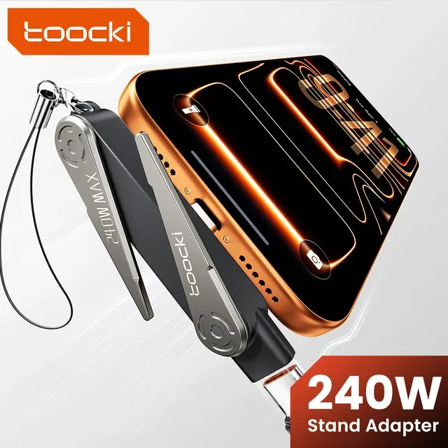 240W USB-C Adapter with Foldable Phone Stand 2