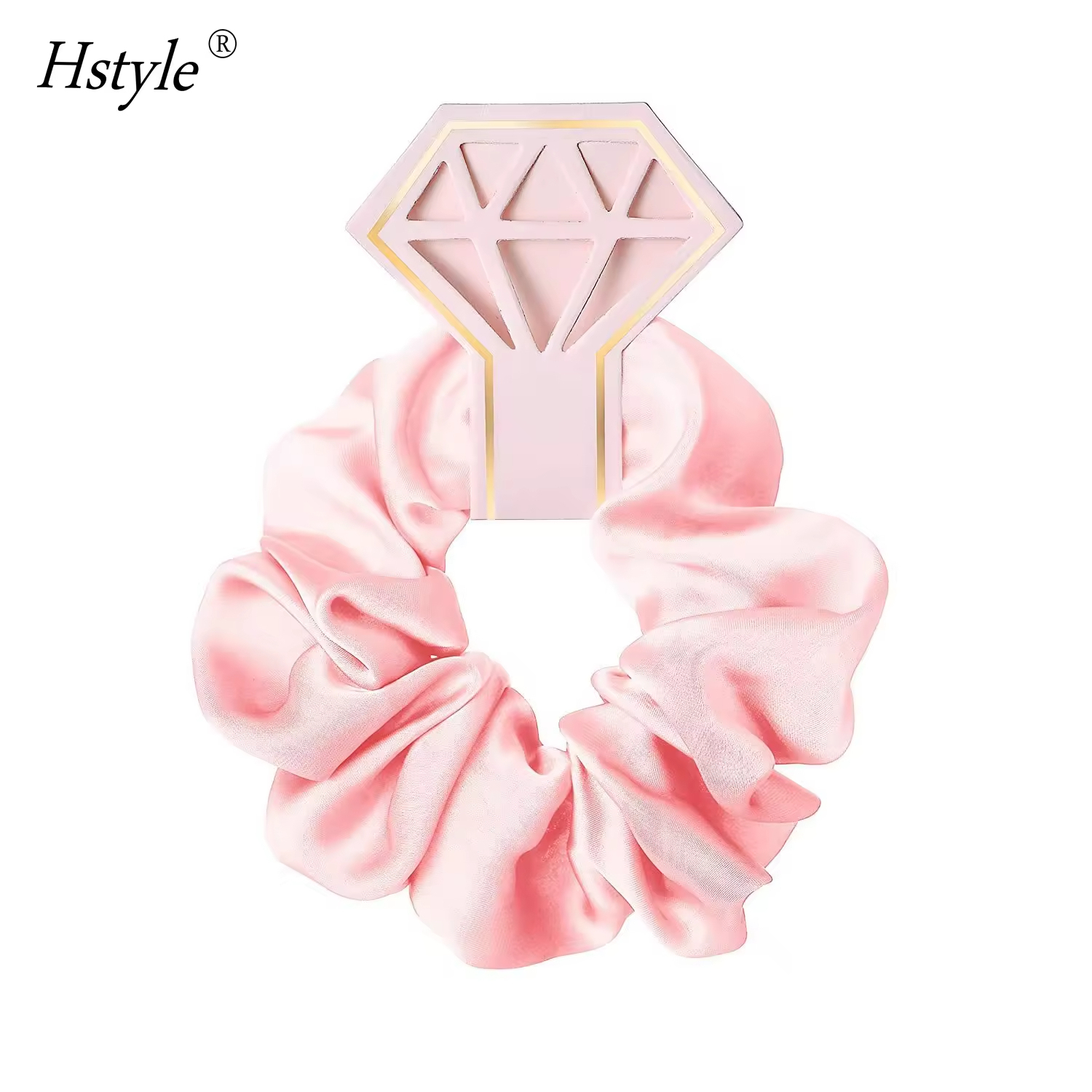 4-Piece Pink Satin Scrunchie Set 4