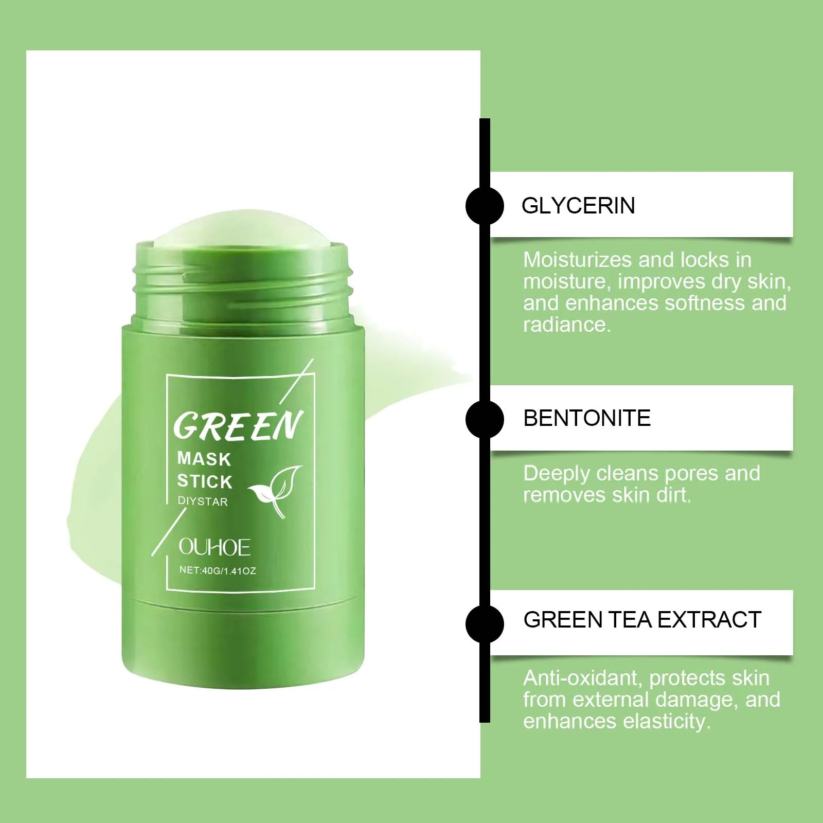 Volcanic Green Tea Pore Mask Stick 3