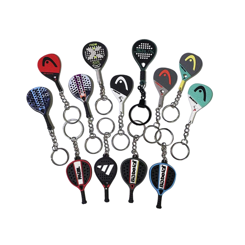 Rubber Padel Racket Keychain Gift