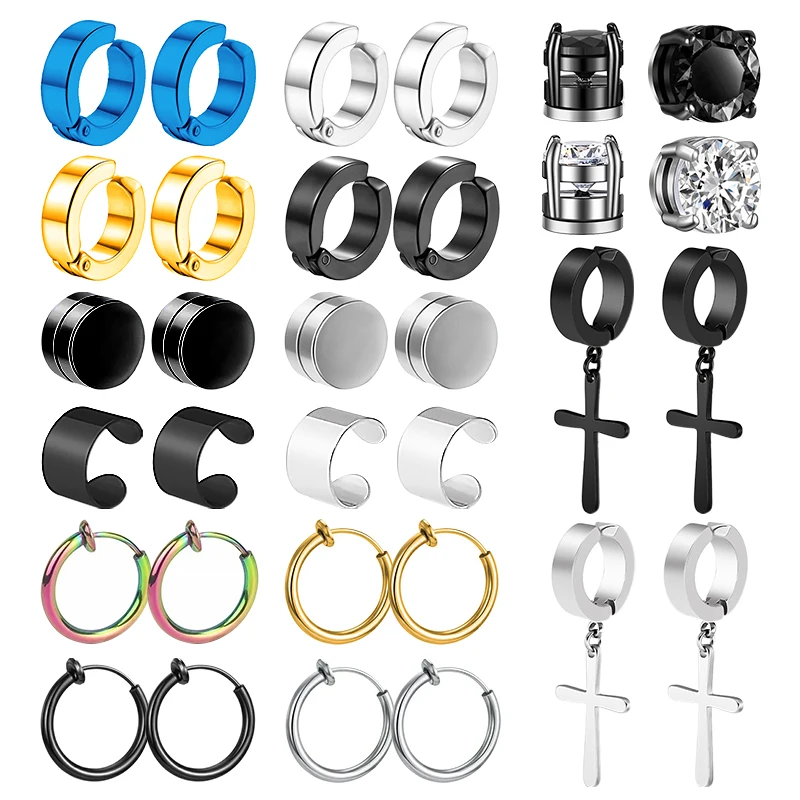 Magnetic Stainless Steel Clip Earrings, Unisex