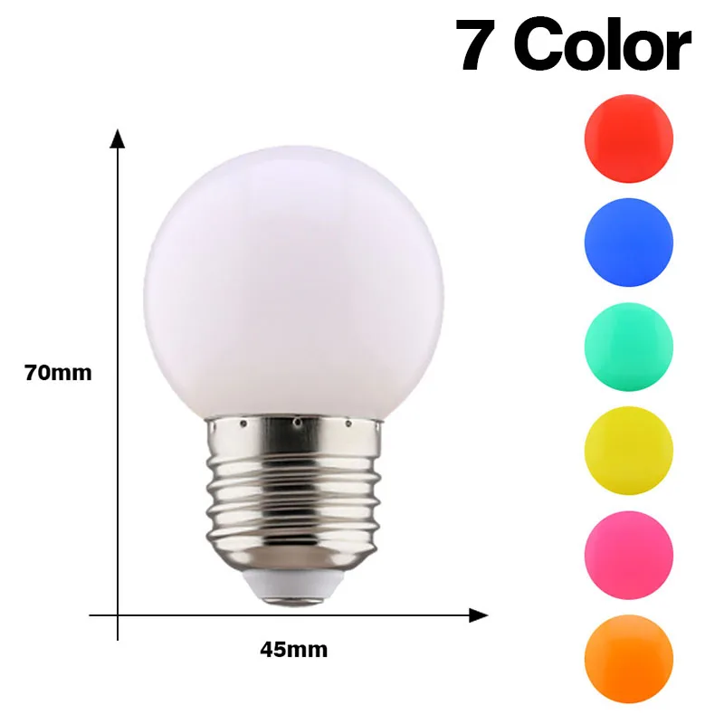 20 Stücke Farbe Led-lampe E27 220 V G45 2
