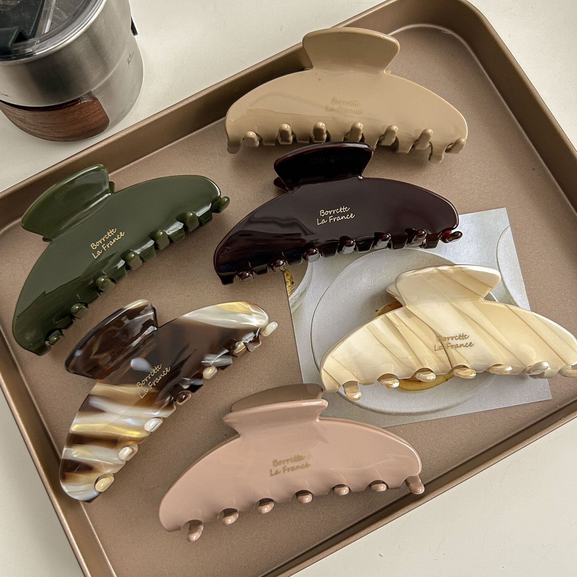 Retro Acetate Hair Claw Clip Chocolate Brown