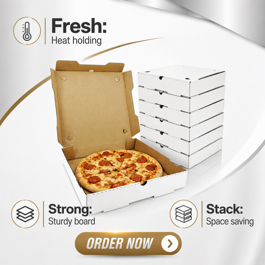 Printed Corrugated Pizza Delivery Boxes 10-14 Inch