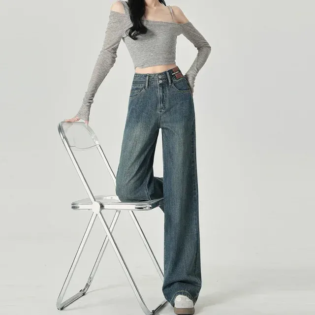Damen-Jeans mit weitem Bein 4