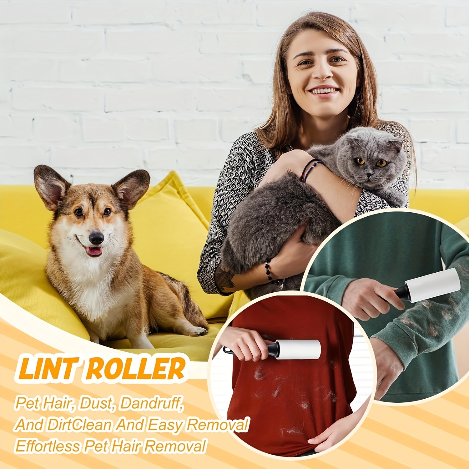 Daily Cleaning 60 Sheets Reusable Sticky Pet Hair 3