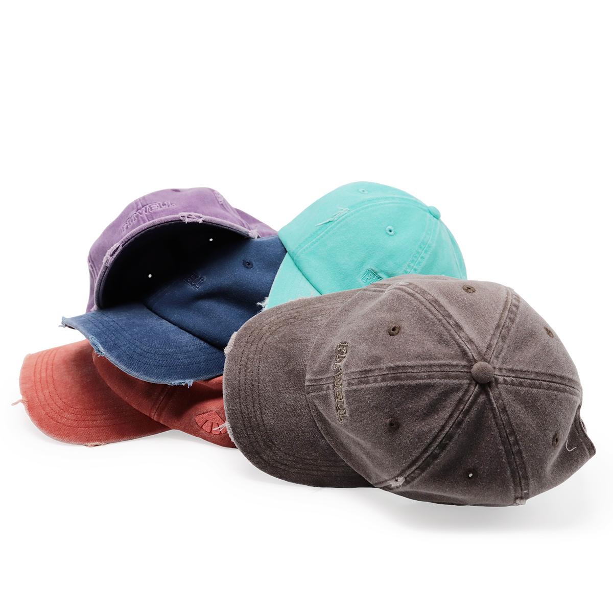 Distressed Washed Embroidered Baseball Cap 3