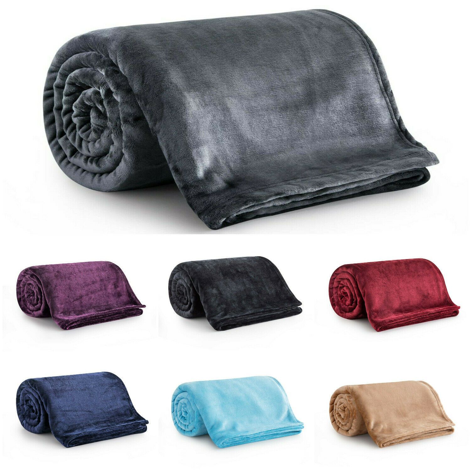 Super Soft Solid Fleece Lap Blanket