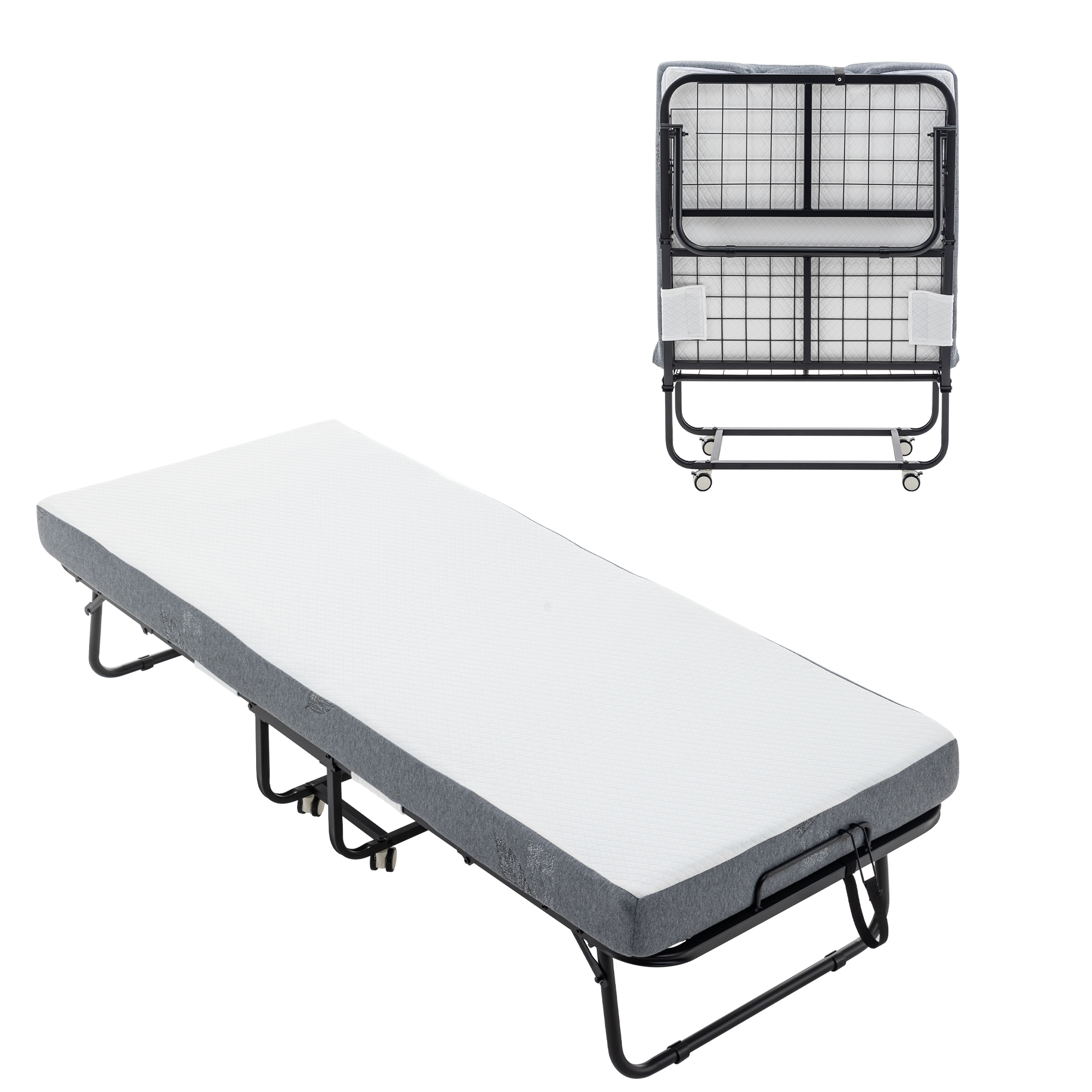 Folding Bed Cot With Mattress For Adults Foldable