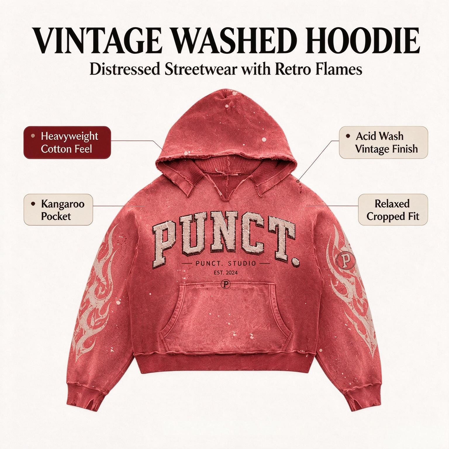 Vintage Acid Wash Boxy Hoodie 4