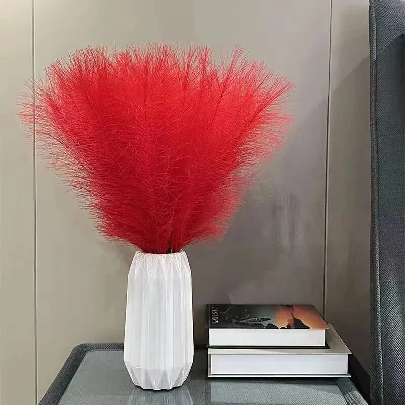 10 Stück Künstliche Pompöses Gras Pompasszweige Gefälschte Flauschige 2