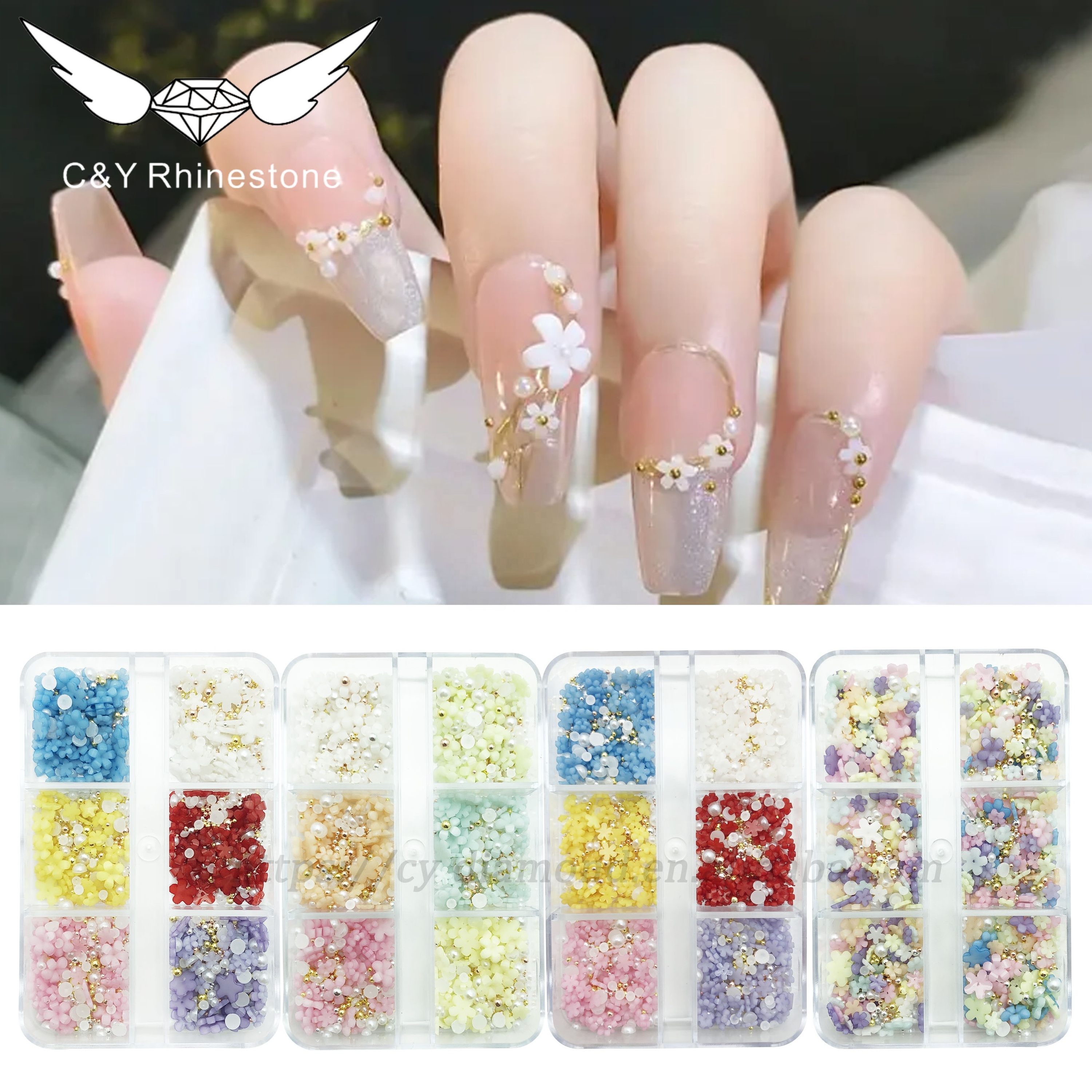 3D Resin Flower Nail Art Decoration Kit 3