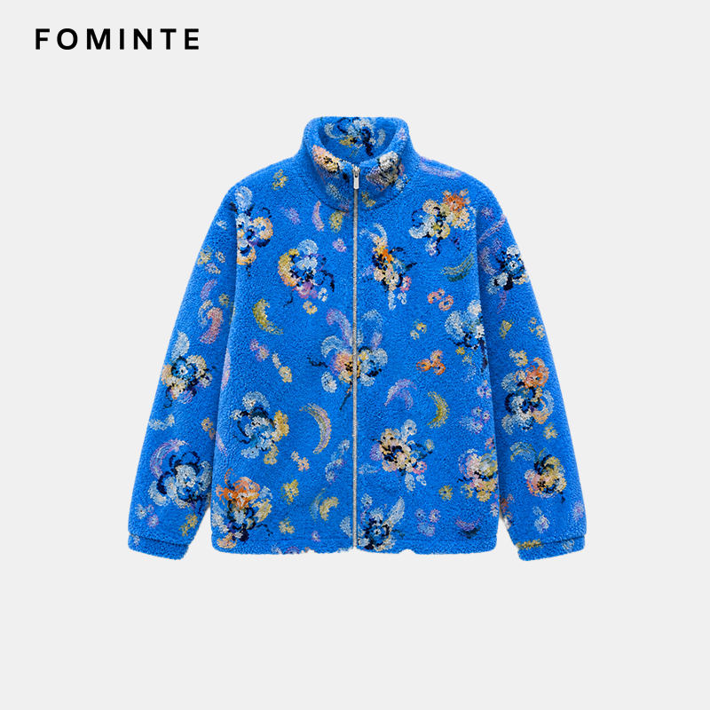 Blue Sherpa Fleece Jacket Unisex Winter