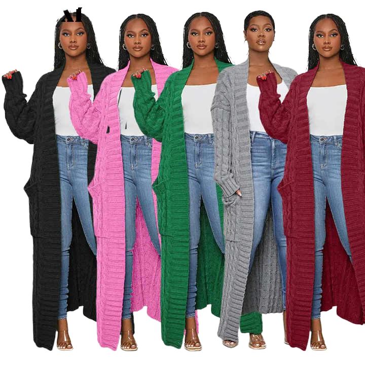 Women's Long Knit Crochet Cardigan 2