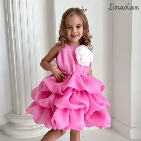 Mehrfarbiges Prinzessinnenkleid Formelles Kleid Verziertes Geeignet für Blumenmädchen