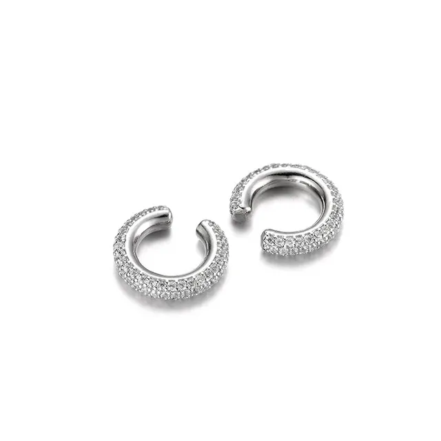 Silver Zirconia Non-Piercing Ear Clips 3