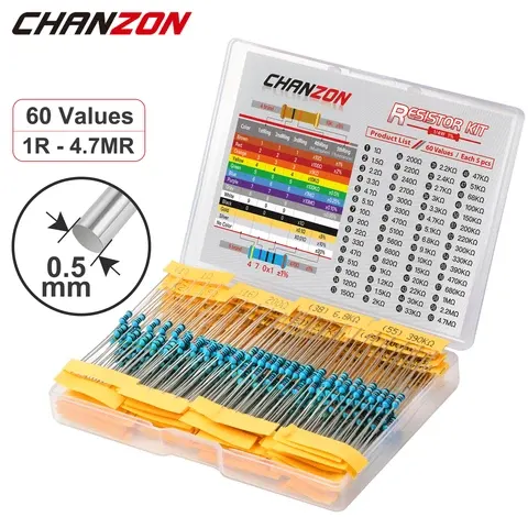 60 Werte 1 4 W % Metallschichtwiderstände-Set 300