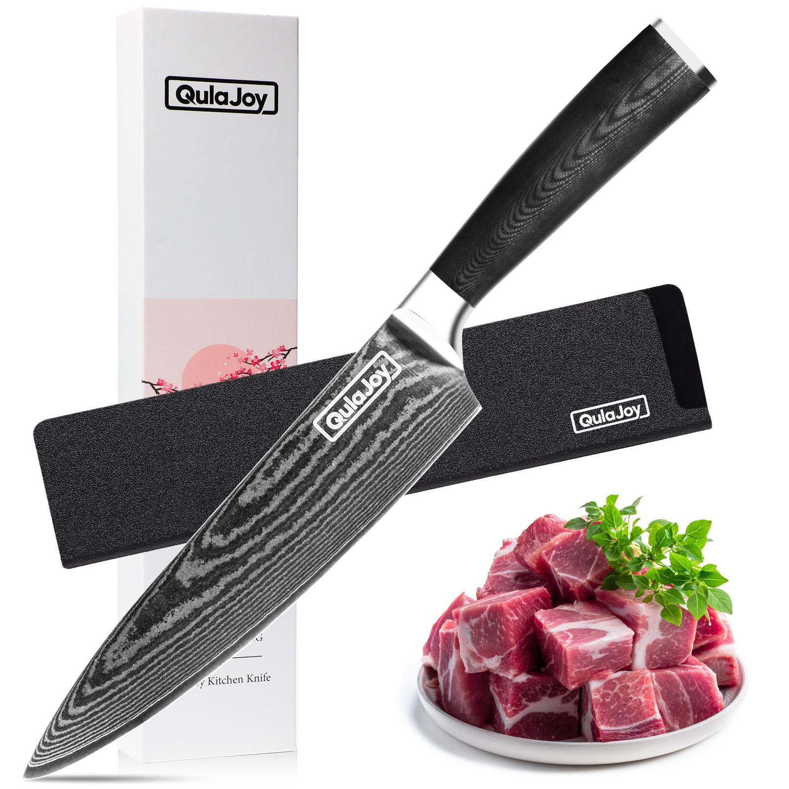 8-Inch Damascus Chef Knife with Handle