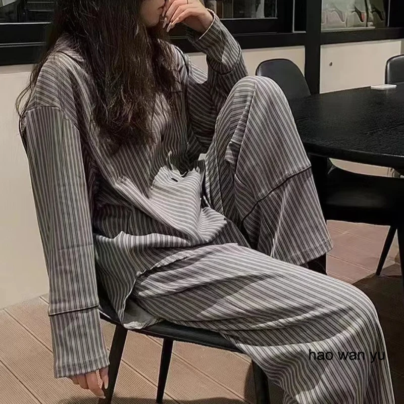 Pyjamas für Damen im Frühling und Herbst Langärmelig 3