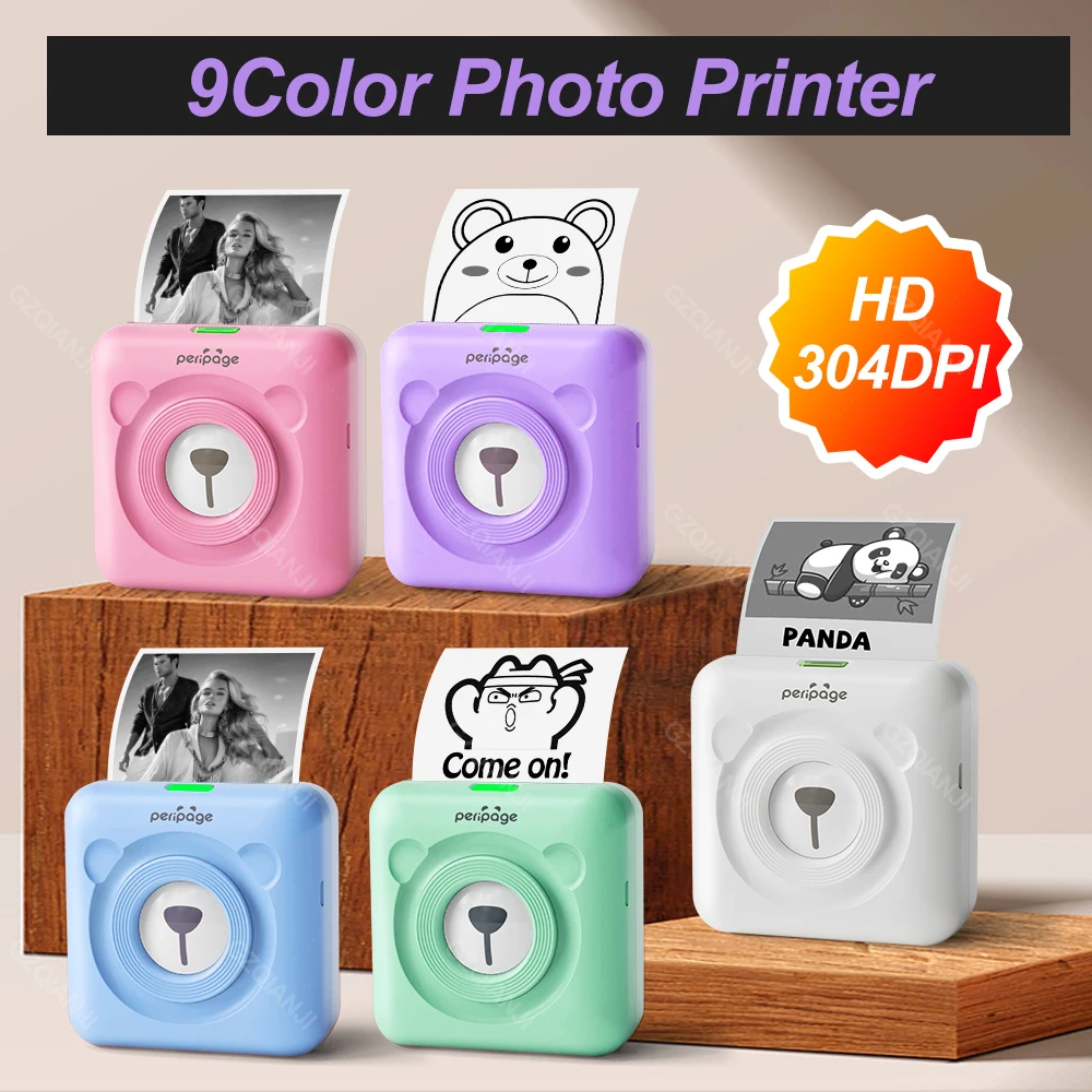 7 Farben Peripage A6 304 DPI Mini Foto