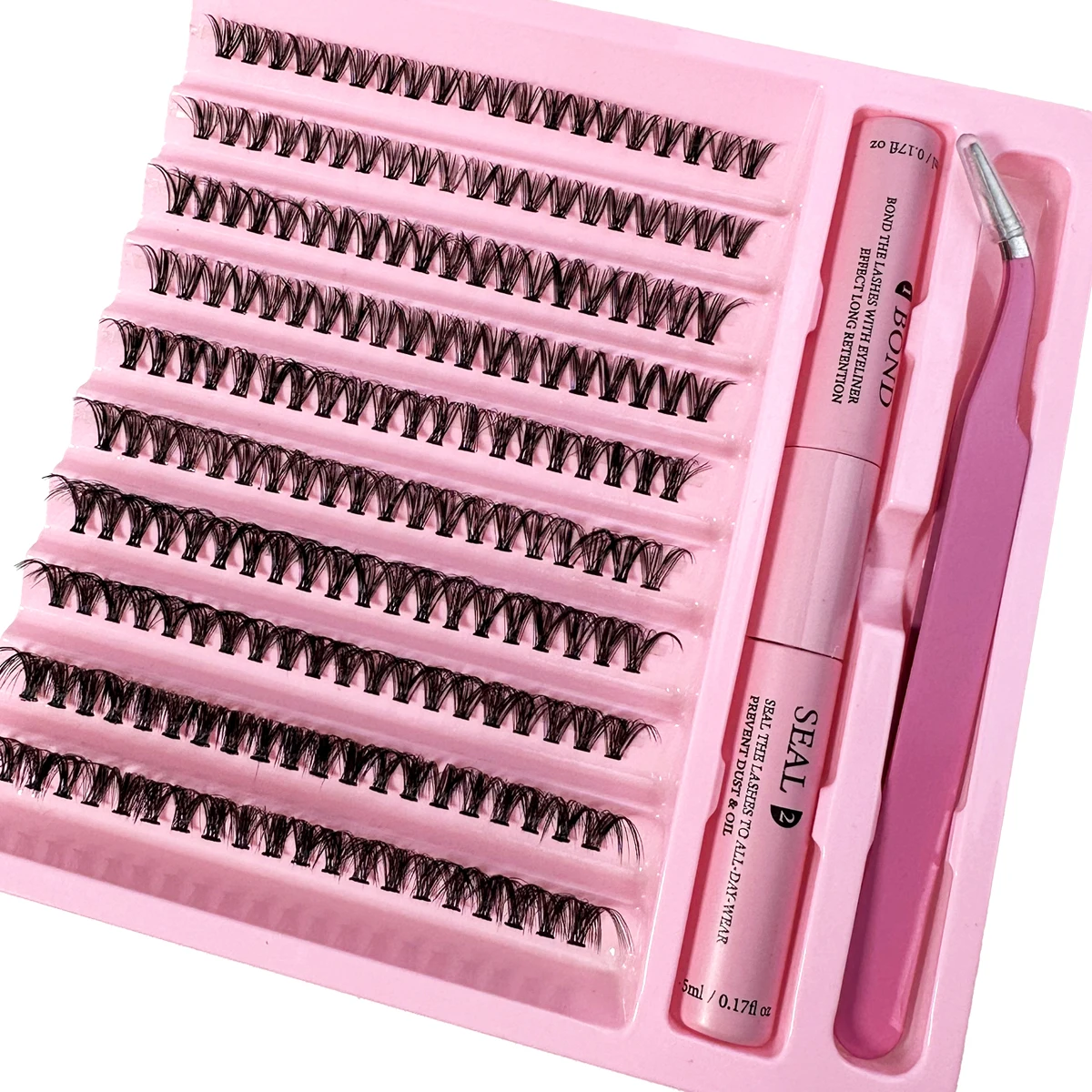 DIY-Wimpernverlängerungsset Wimpernbindung und Dichtungsentferner 200 Stück Cluster Make-up-Werkzeuge 2
