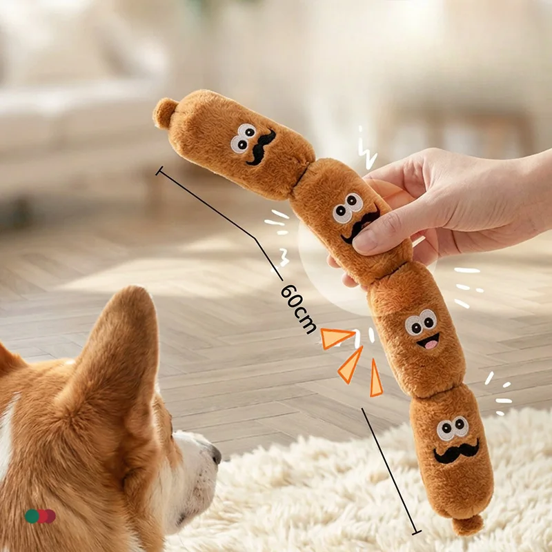 Squeaky Sausage Chew Toy for Dogs 2