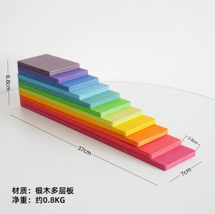 Waldorf Grimms Hand Stained Rainbow Stacker Building Stacking 2