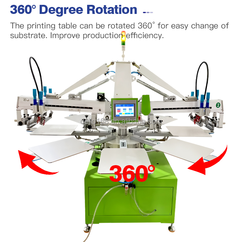 8 Station 2 Colors Rotary Screen Printing Kit 2