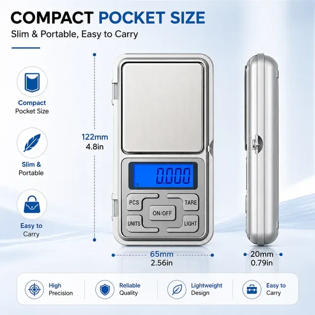 Pocket Digital Scale 500 g, 0.01 g Precision 2