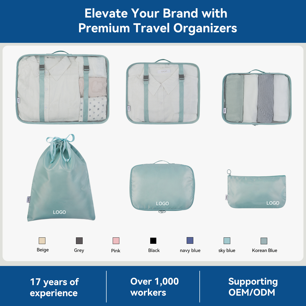 Packing Cubes Travel Luggage Organizers Set With Toiletry