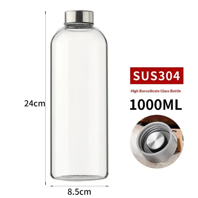 Portable High Borosilicate Glass Water Bottle With Printing 4