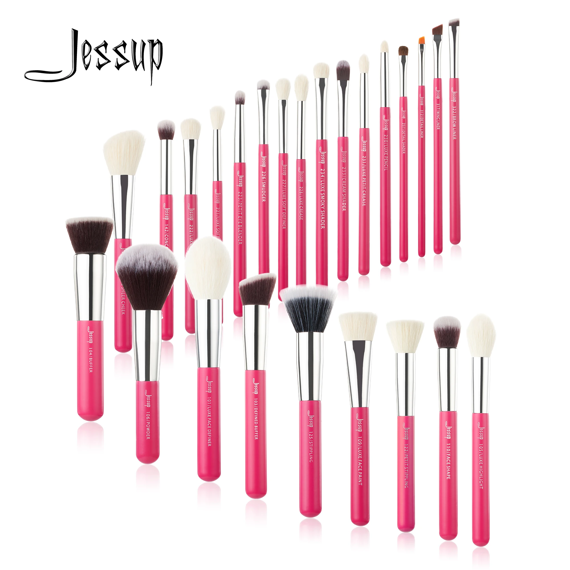 Jessup Make-up-Pinsel-Set 25 Stück Professionelle Make-up-Pinsel aus Natur-