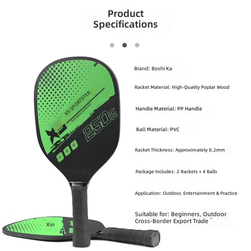 Yangmu Pickleball Racket Set Beach Paddle With Balls 4