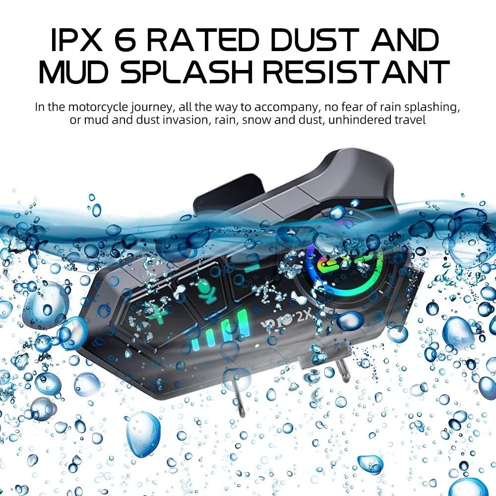 Y10 2x Motorrad Intercom Bluetooth Headset Wasserdicht 300 4