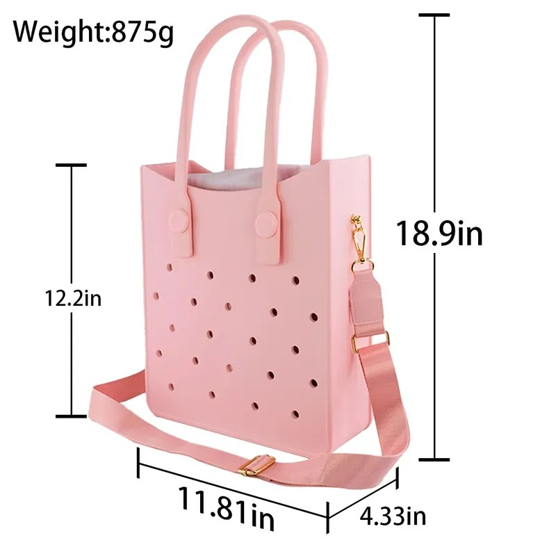 Large Pink Designer Tote with Laptop Compartment 3