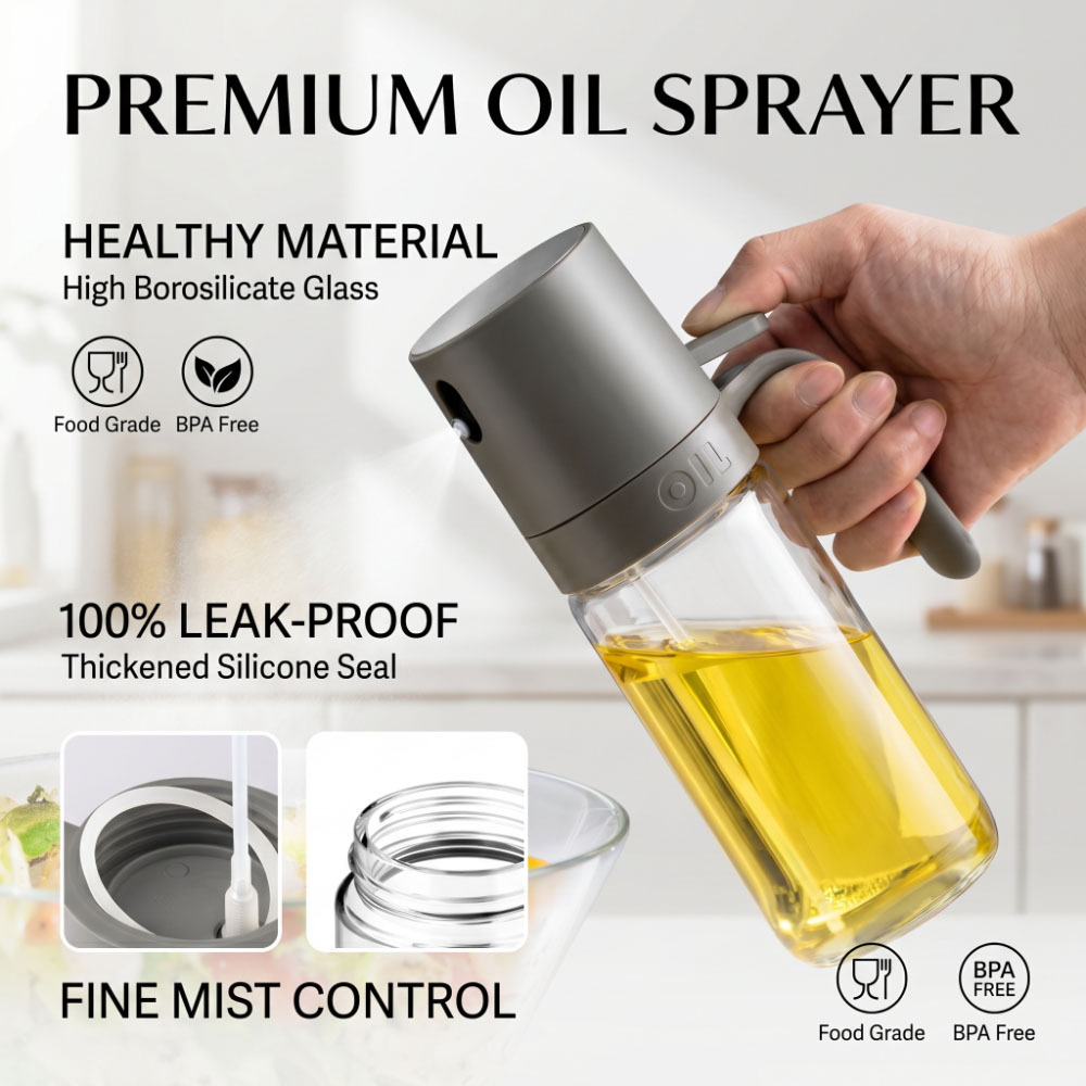 Oil Spray Bottle for Cooking High Borosilicate Glass